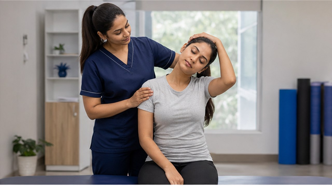 Neck Pain Physiotherapy at Dr. Naidu Hospital Yeleswaram