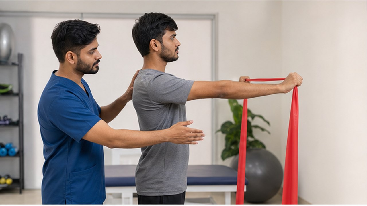 Shoulder Pain Physiotherapy at Dr. Naidu Hospital Yeleswaram
