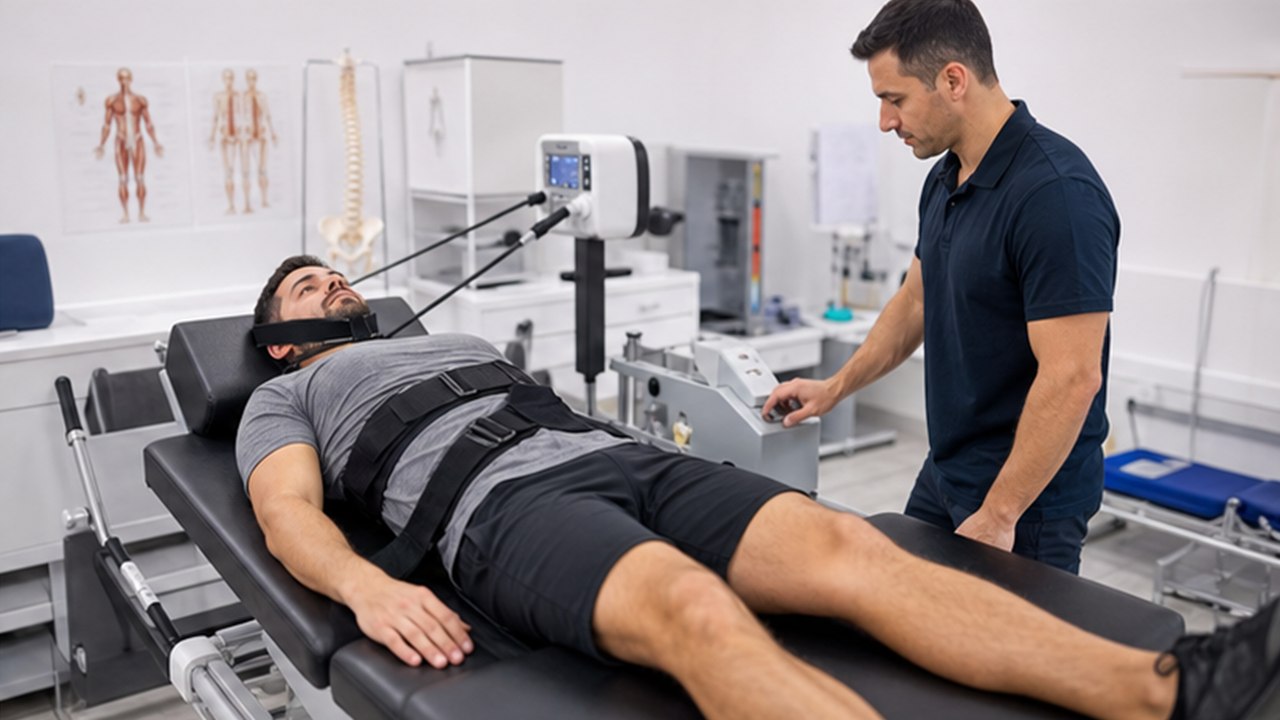 Traction Therapy equipment at Dr. Naidu Hospital Yeleswaram